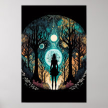 Psychedelische Mandala Bos Poster | Trippy 5