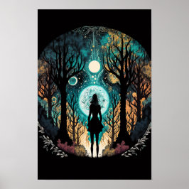 Psychedelische Mandala Bos Poster | Trippy 5