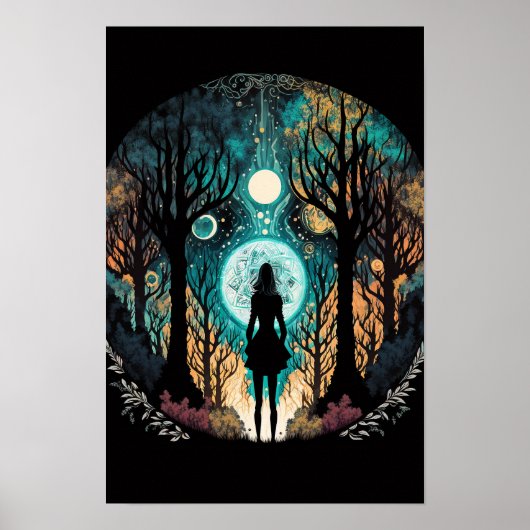 Psychedelische Mandala Bos Poster | Trippy 5 (Voorkant)