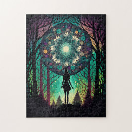 Psychedelische Mandala Bos Puzzel | Boho Kunst