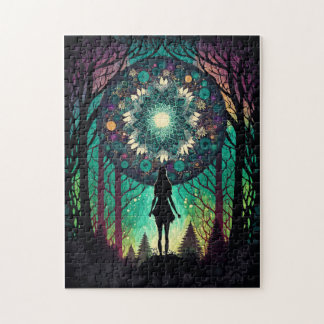 Psychedelische Mandala Bos Puzzel | Boho Kunst