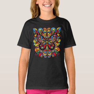 Psychedelische Mandala Vlinder T-shirt