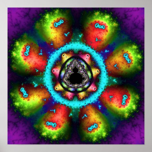 Psychedelische Mandelbrot Fractal Poster (Voorkant)