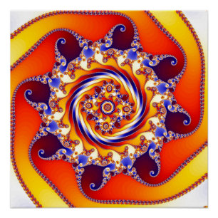 Psychedelische Mandelbrot Fractale Spiraal Kunst Perfect Poster