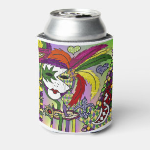 Psychedelische Mardi Gras Veermasker Blikjeskoeler