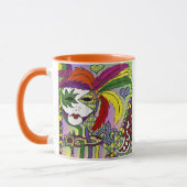 Psychedelische Mardi Gras Veermasker Mok (Links)