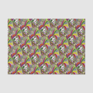 Psychedelische Mardi Gras Veermasker Tissuepapier
