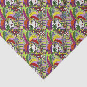 Psychedelische Mardi Gras Veermasker Tissuepapier (Detail)