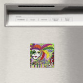Psychedelische Mardi Gras Veermaskers Kleding Cade Magneet (Insitu (Vaatwasser))