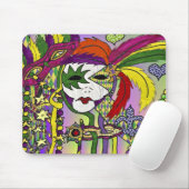 Psychedelische Mardi Gras Veermaskers Kleding Cade Muismat (Met muis)