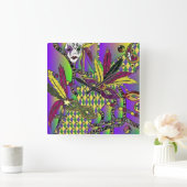 Psychedelische Mardi Gras Veermaskers Klok (Huis)