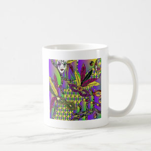 Psychedelische Mardi Gras Veermaskers Koffiemok