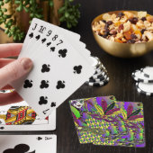 Psychedelische Mardi Gras Veermaskers Pokerkaarten (Insitu)