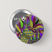 Psychedelische Mardi Gras Veermaskers Ronde Button 5,7 Cm (Voorkant /achterkant)