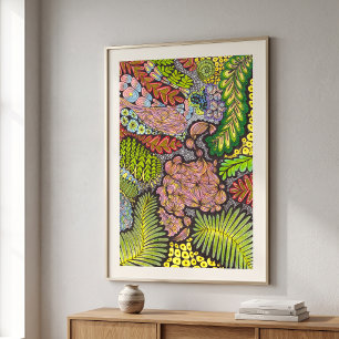 Psychedelische Maximalistische Boho Abstracte Bota Poster