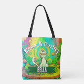 Psychedelische Meow & Destroy Gepersonaliseerde Ka Tote Bag (Achterkant)