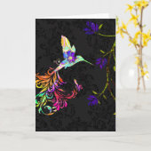 Psychedelische middag, een kolibrieWenskaart Kaart (Gele Bloem)