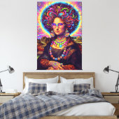Psychedelische Mona Lisa Stijl Canvas Afdruk (Insitu (Slaapkamer))