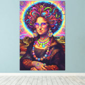 Psychedelische Mona Lisa Stijl Canvas Afdruk (Insitu (Houten vloer))