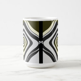 Psychedelische monogram wervelgroovy fractale kuns magische mok