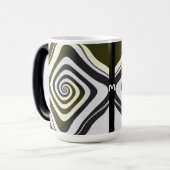 Psychedelische monogram wervelgroovy fractale kuns magische mok (Voorkant links)