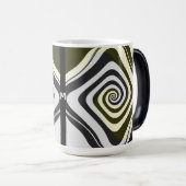 Psychedelische monogram wervelgroovy fractale kuns magische mok (Voorkant rechts)