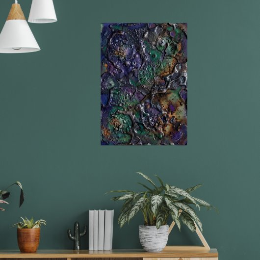 Psychedelische Mozaïek Abstracte Poster Met Edelst (Woonkamer 1)