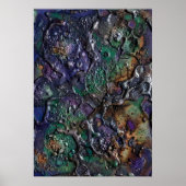 Psychedelische Mozaïek Abstracte Poster Met Edelst (Voorkant)