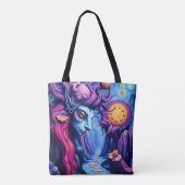 Psychedelische Mystieke Fantasy Alien Dreamscape Tote Bag (Achterkant)