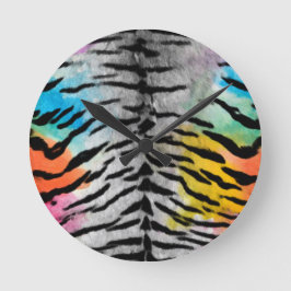 Psychedelische Nachttijgerhuidprint Ronde Klok