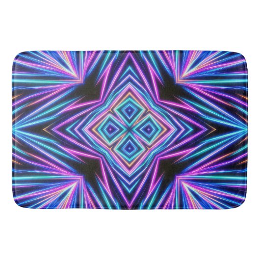 Psychedelische Neon Abstracte Explosie Badmat (Voorkant)