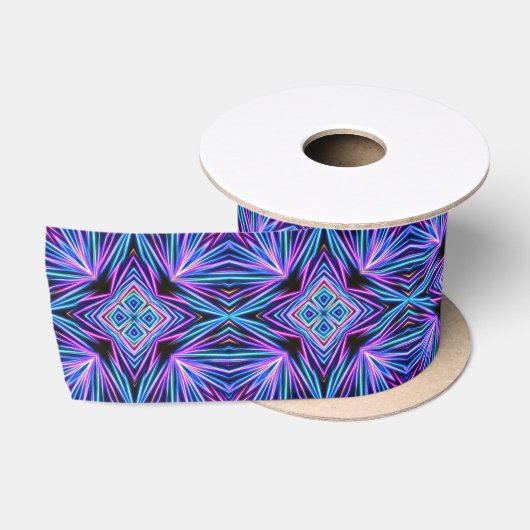 Psychedelische Neon Abstracte Explosie Satijnen Lint (Spoel)