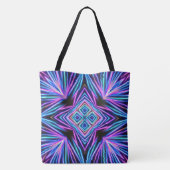 Psychedelische Neon Abstracte Explosie Tote Bag (Achterkant)
