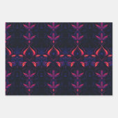 Psychedelische Neon Flower Art Nouveau Patroon Inpakpapier Vel (Voorkant)