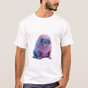 Psychedelische Neon Galactische Walrusmannen T-shirt