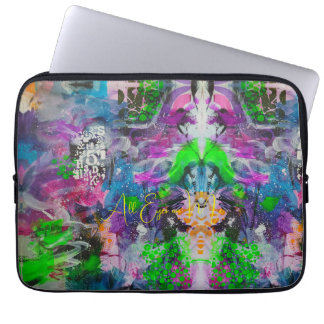 Psychedelische Neon Kaleidoscoop Laptop Sleeve