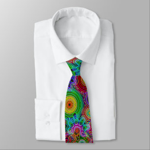 Psychedelische Neon Retro Disco Lichten Stropdas