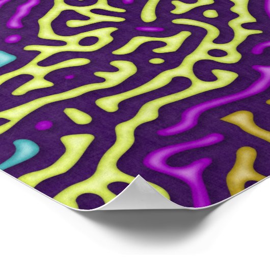 Psychedelische neon retro patroon ontwerp poster (Hoek)