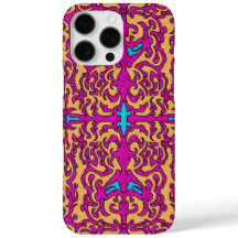 Psychedelische Neon Roze Barok Bloeipatroon