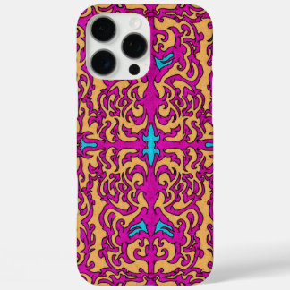 Psychedelische Neon Roze Barok Bloeipatroon iPhone 16 Pro Max Hoesje