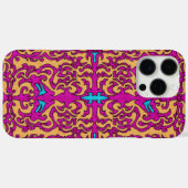 Psychedelische Neon Roze Barok Bloeipatroon Case-Mate iPhone Case (Achterkant (horizontaal))