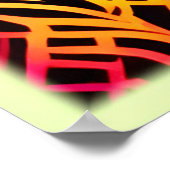 Psychedelische neonlijnen met bloemenkunst poster (Hoek)