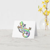 Psychedelische notecards van de Gekko Kaart (Gele Bloem)