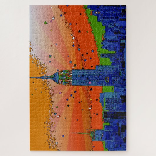 Psychedelische NYC: EmpStBldg #3 Legpuzzel (Verticaal)