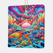 Psychedelische Oceaan Keramisch Ornament (Links)