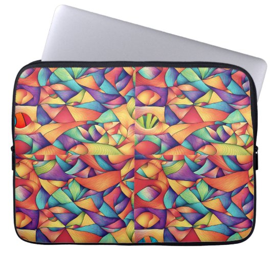 Psychedelische Oceaan Laptop Sleeve (Voorkant)