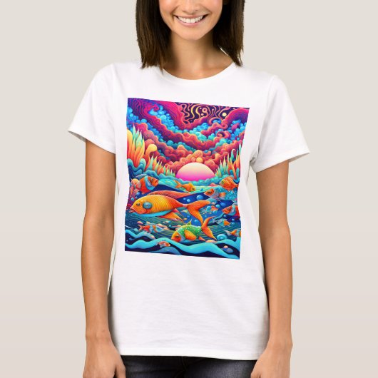 Psychedelische Oceaan  T-shirt (Voorkant)