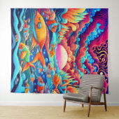 Psychedelische Oceaan Wandkleed (In Situ (horizontaal))