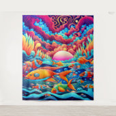 Psychedelische Oceaan Wandkleed (Voorkant)