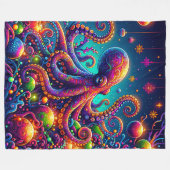 Psychedelische Octopus Christmas Wonderland Fleece Deken (Voorkant (Horizontaal))